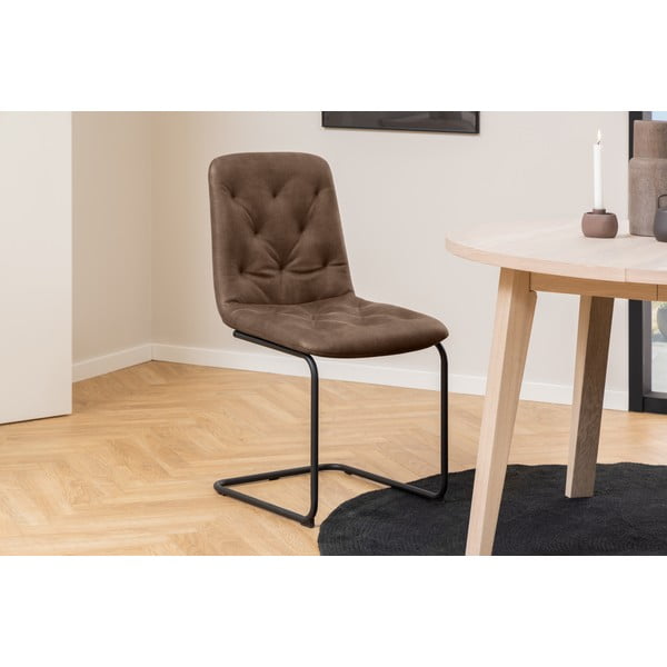 Smeđe blagovaonske stolice u setu 2 kom od umjetne kože Kira – Actona-image-1