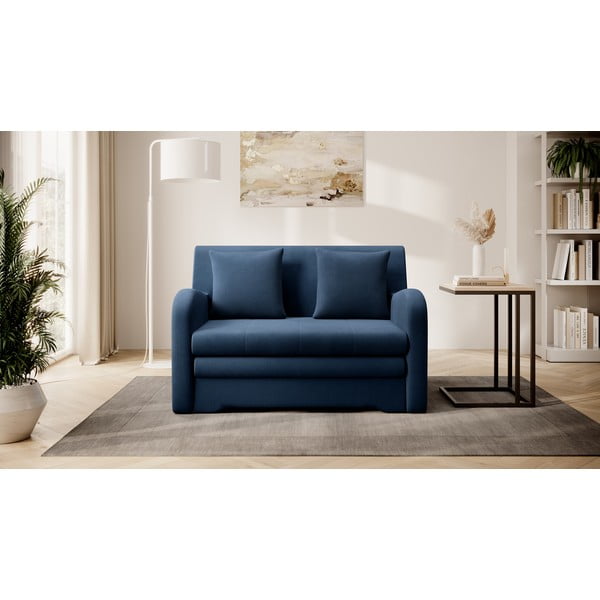Plava baršunasti sklopiva sofa 130 cm Ario – ELTAP-image-1