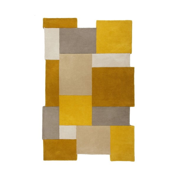 Žuto-bež vuneni tepih Flair Rugs Collage, 150 x 240 cm