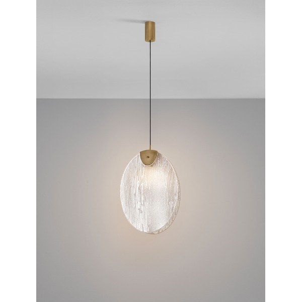 Mjedena željezna LED viseća svjetiljka sa staklenim sjenilom Shelina – Nova Luce-image-3