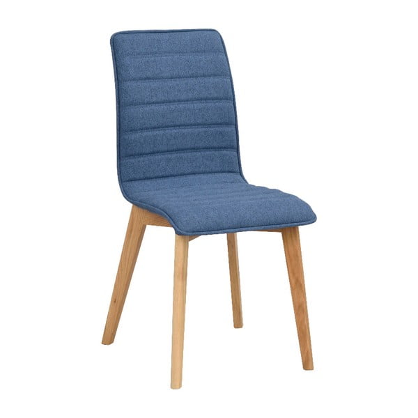 Plava stolica za blagovanje sa smeđim nogama Rowico Grace