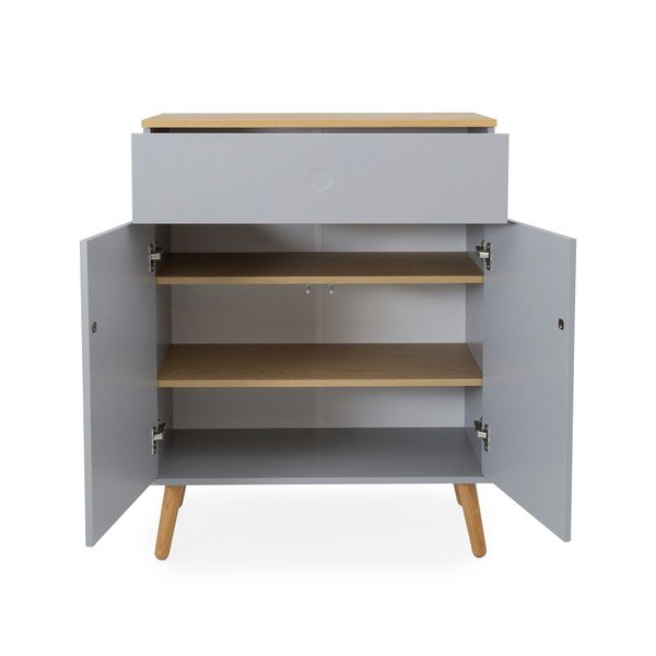 Siva komoda s nogama od hrastovog drva Tenzo Dot, širina 79 cm-image-2