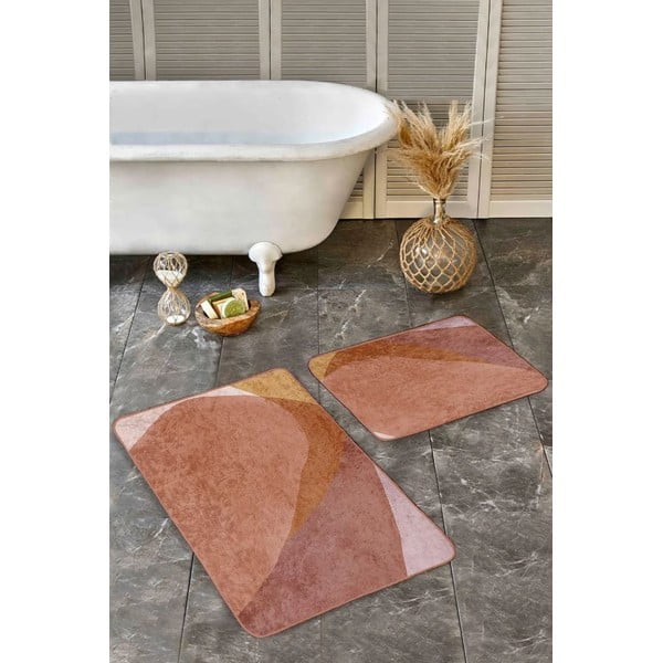 Smeđe od samta kupaonske prostirke u setu 2 kom 60x100 cm – Mila Home-image-4