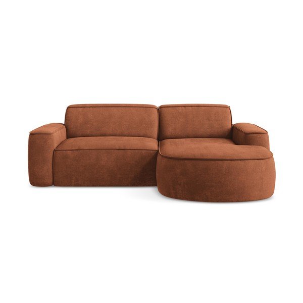 Kutna garnitura od šenila boja terakote (s desnim kutom/s ležaljkom) Omao – Makamii