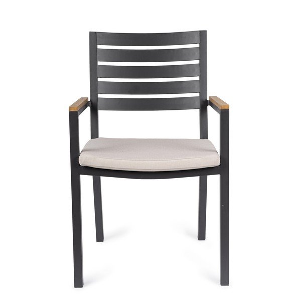 Antracitno siva metalna vrtna stolica Henna – Bizzotto-image-2