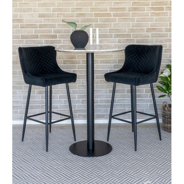 Okrugli barski stol s pločom stola u mramornom dekoru ø 70 cm Bolzano – House Nordic-image-1