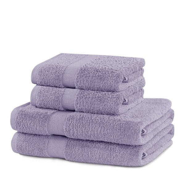 Pamučni set ručnika 4 kom od frotira u boji lavande Marina – DecoKing