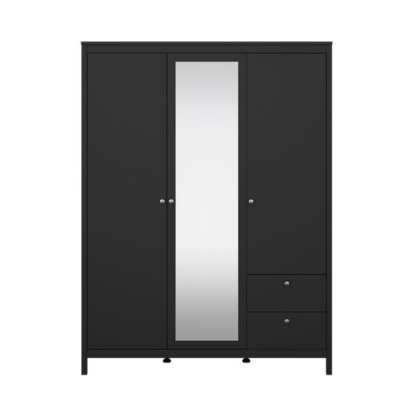 Crni ormar s ogledalom 150x199x58 cm Madrid – Tvilum