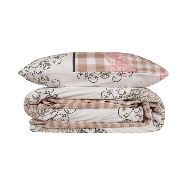 Bijela/ružičasta posteljina za krevet za jednu osobu od renforce pamuka 140x200 cm Nazenin – Mijolnir