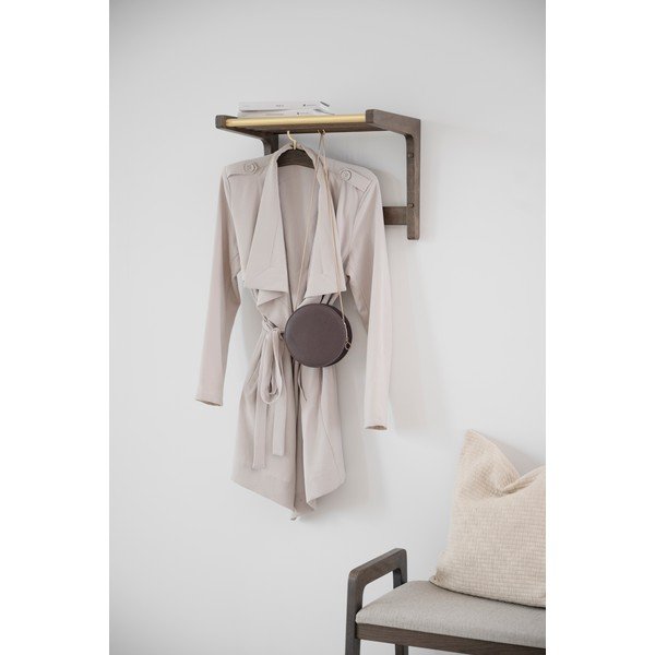 Tamno smeđa zidna vješalica od hrastovine Inverness - Rowico-image-3