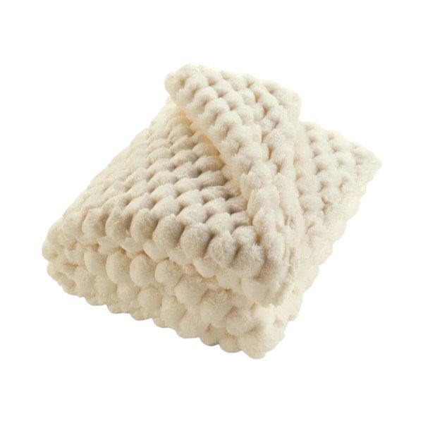 Deka od mikropliša boje slonovače 180x220 cm Frosty – douceur d'intérieur