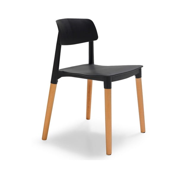 Crno-smeđa trpezarijska stolica Evergreen House Simple