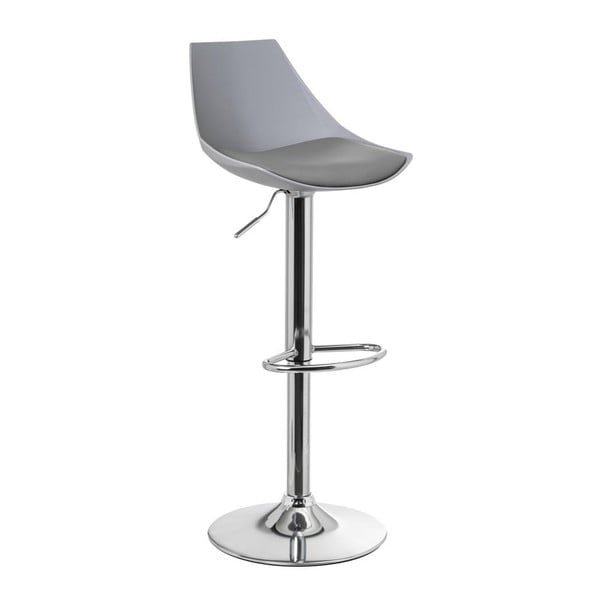 Sive barske stolice u setu podesive visine 2 kom od umjetne kože (visine sjedala 56,5 cm) – Casa Selección