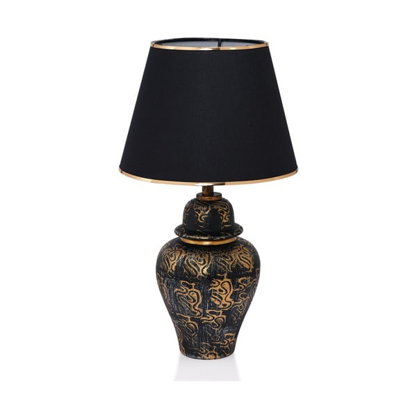 Crna stolna lampa s tekstilnim sjenilom (visina 54 cm) Derin – Opviq lights-image-2