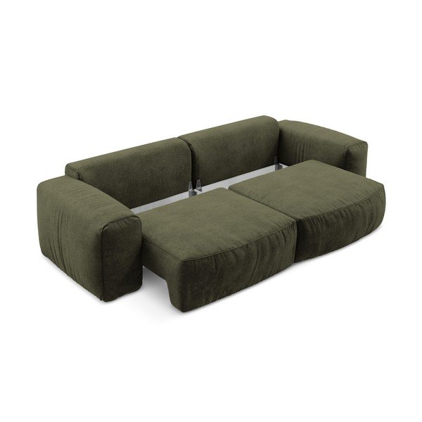 Zelena sklopiva sofa od šenila 275 cm Kuki – Makamii-image-4