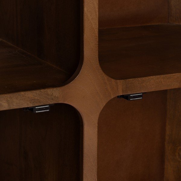 Smeđi ormarić od masivnog manga 104x110x45 cm Nosy – Ixia-image-3