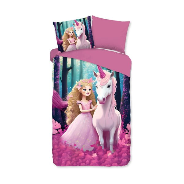 Ružičasta dječja posteljina za krevet za jednu osobu/za produženi krevet od mikrovlakana 140x220 cm Julia – Good Morning