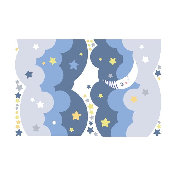 Zidna samoljepljiva naljepnica Ambiance Scandinavian Clouds With Stars And Moon-image-2