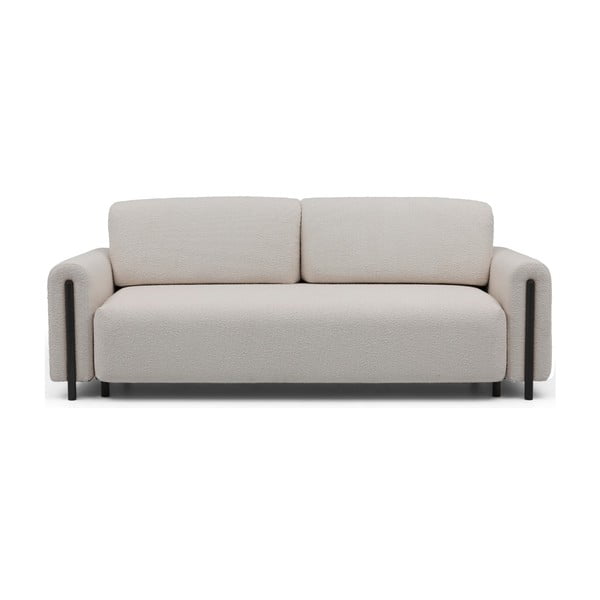 Sivo-bež sklopiva/s prostorom za odlaganje sofa od bouclé tkanine 244 cm Arcadova – ELTAP