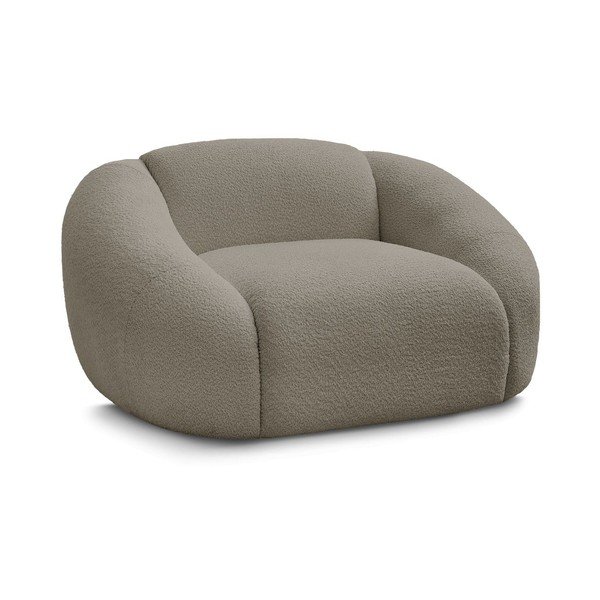 Siva/smeđa fotelja od bouclé tkanine Tina – Bobochic Paris