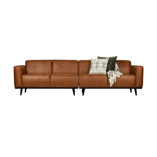 Smeđa sofa od imitacije kože 280 cm Statement – WOOOD-image-3