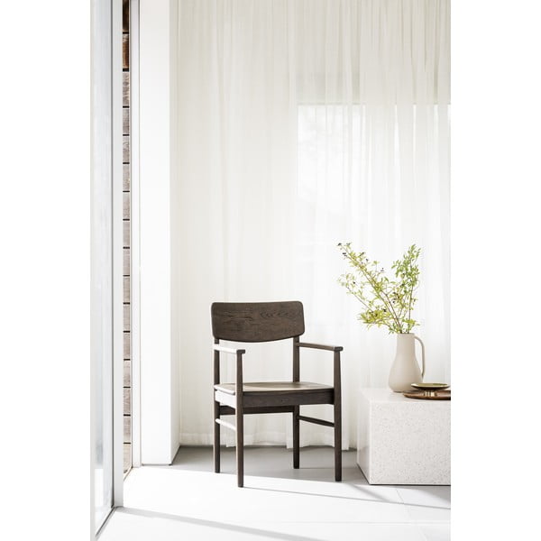 Tamno smeđa blagovaonska stolica od punog hrasta Maidstone – Rowico-image-1