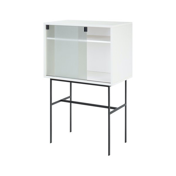 Sivo-bež vitrina s kliznim vratima 70x109x40 cm Lekko – noo.ma