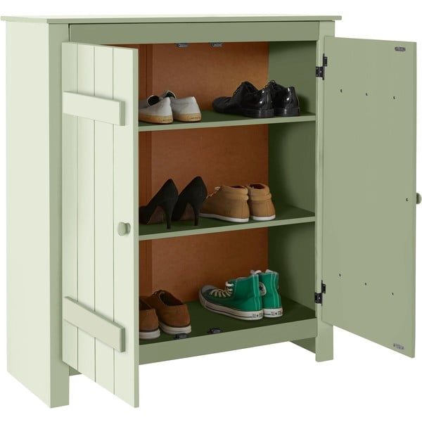 Svijetlo zeleni ormarić od masivnog bora 100x110 cm Bertram – Støraa-image-4