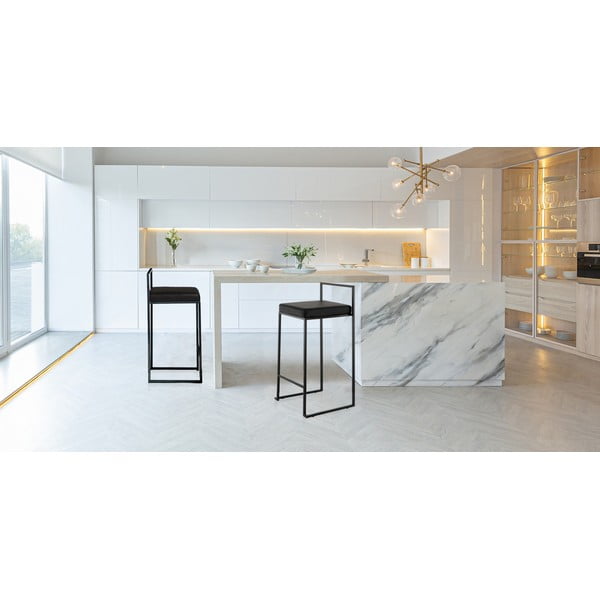 Crne barske stolice u setu 2 kom od umjetne kože (visine sjedala 65 cm) Dodo – Tomasucci-image-1