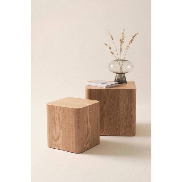 Pomoćni stolići u setu 2 kom u dekoru jasena 40x40 cm Cubo – Jotex-image-1