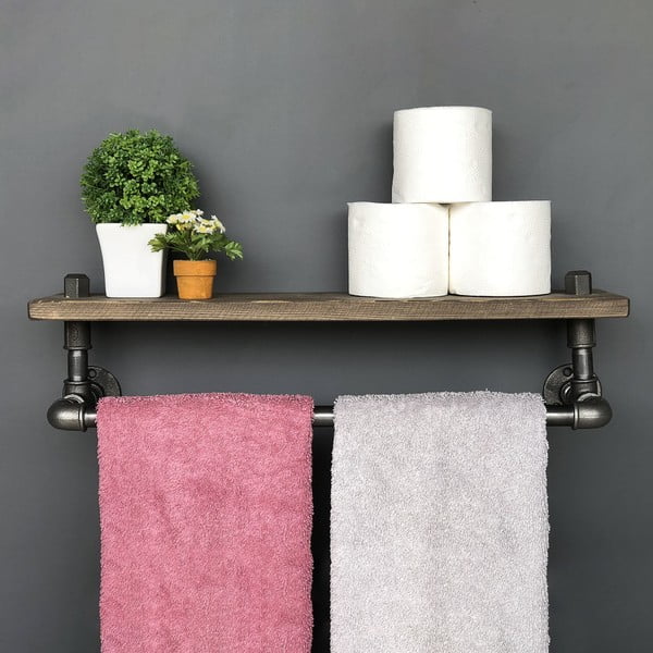 Drvena polica s kukicama Raffio Pipe-image-1