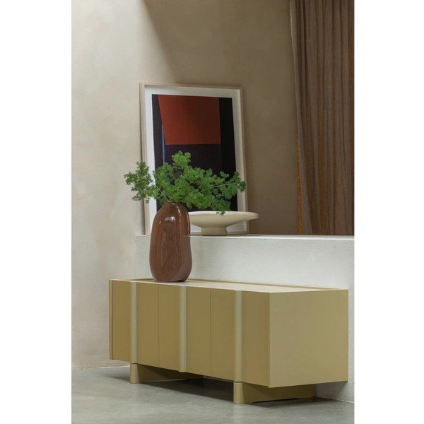 Zelena TV komoda od masivnog bora 152x53x46 cm Basu – WOOOD-image-1