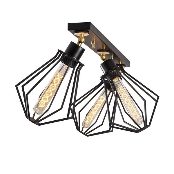 Crna/u zlatnoj boji stropna svjetiljka s metalnim sjenilom ø 18 cm Oylat – Opviq lights-image-2