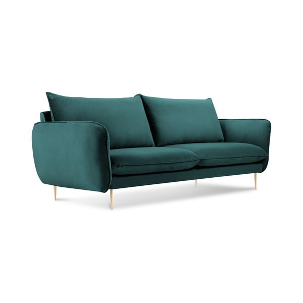 Petrolej zelena baršunasta sofa Cosmopolitan Design Florence, 160 cm