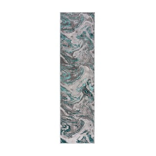 Sivo-plava staza Flair Rugs Marbled, 80 x 300 cm