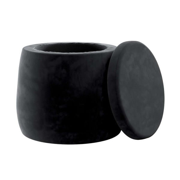 Crni baršunast dječji tabure Posh Velvet – Yellow Tipi-image-1