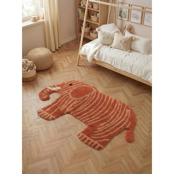 Periv/ručno rađen pamučan dječji tepih boje terakote 75x120 cm Snuggle Elodie – Hanse Home-image-1