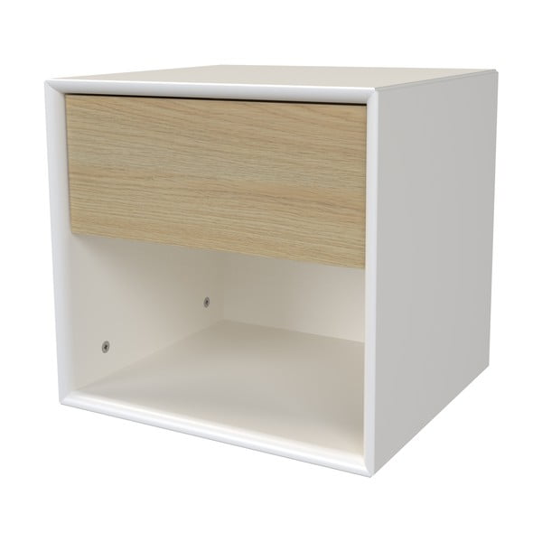 Bijeli/u prirodnoj boji noćni ormarić u dekoru hrasta Alba – Tenzo-image-4