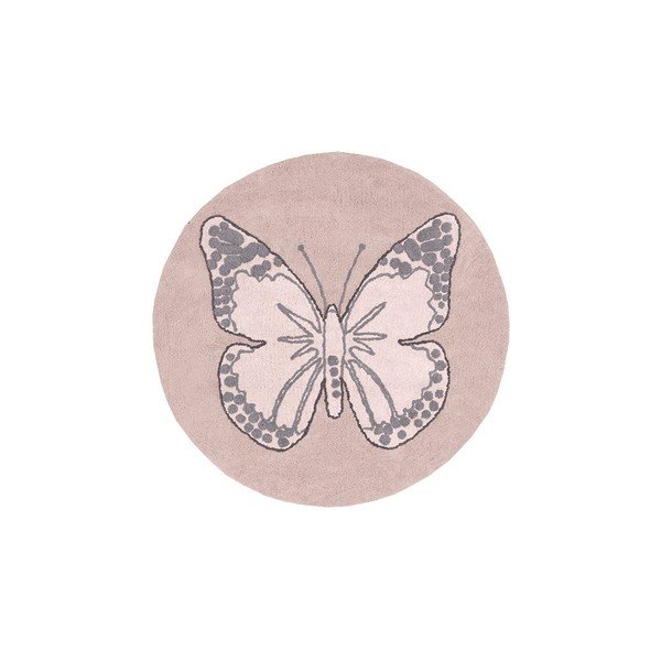 Ružičasti periv/ručno rađen pamučan dječji tepih ø160 cm Mariposa – Lorena Canals