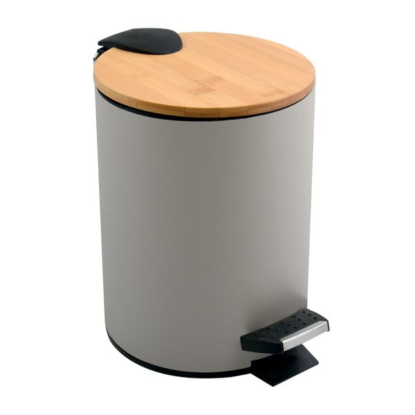 Smeđe-siva željezna kanta za smeće s pedalom 3 l   Adonis – Spirella