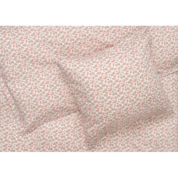 Bijelo-ružičasta posteljina za krevet za jednu osobu od pamučnog satena 140x200 cm Pleasantly – JUNA-image-1