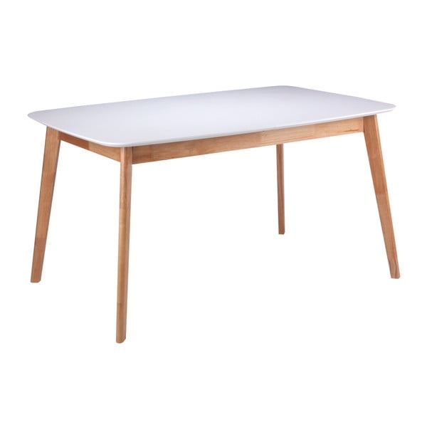 Bijeli sklopivi stol za blagovanje s nogama od sømcasa Kenninog kaučukovca, 140 x 90 cm