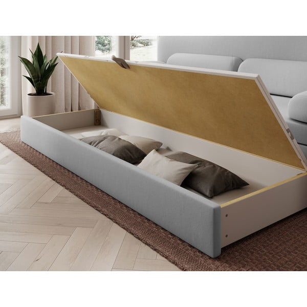 Svijetlo siva baršunasti sklopiva/s prostorom za odlaganje sofa 236 cm Elioss – ELTAP-image-4