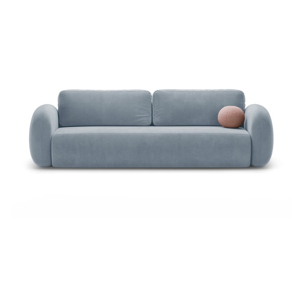 Prljavo plava baršunasti sklopiva/s prostorom za odlaganje sofa 262 cm Tonale – Cosmopolitan Design
