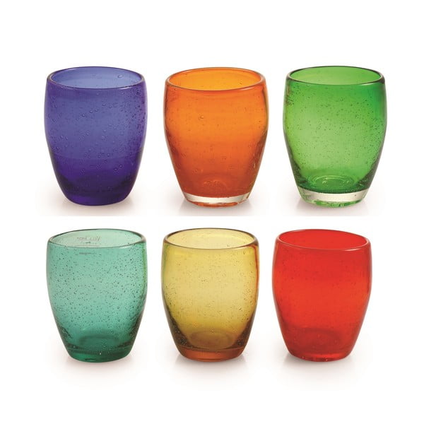 Set od 6 čaša u boji od puhanog stakla VDE Tivoli 1996 Calamoresca, 280 ml