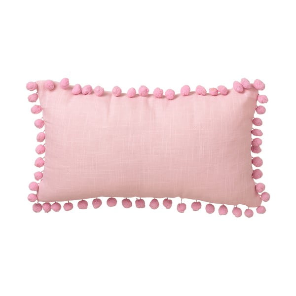 Ružičasti jastuk Casa Selección Pompom, 50 x 30 cm
