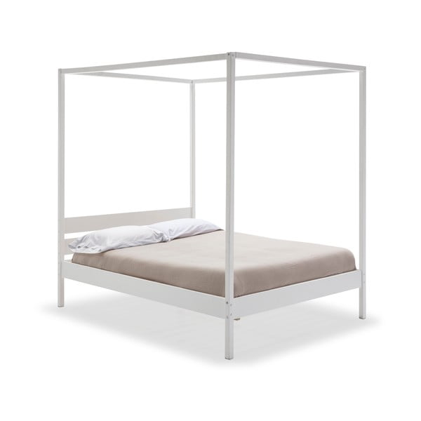 Bijeli bračni krevet s podnicom 140x190 cm Dossel – Marckeric-image-3