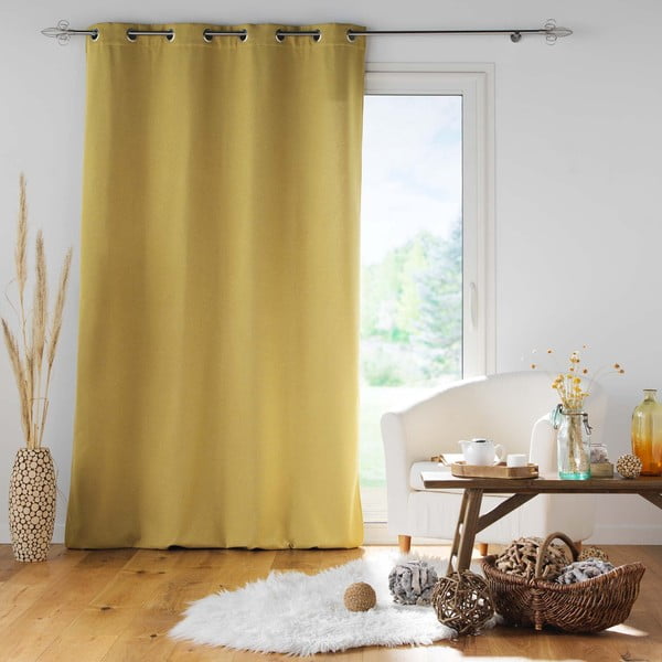 Žuta  zavjesa sa zvučnom izolacijom 140x260 cm Jupiter – douceur d'intérieur-image-2