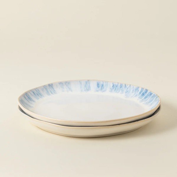 Bijeli/plavi tanjur od kamenine ø 28 cm Brisa – Costa Nova-image-2