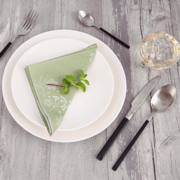 Crni/u srebrnoj boji pribor 24 kom od nehrđajućeg čelika Skandi – Orion-image-3